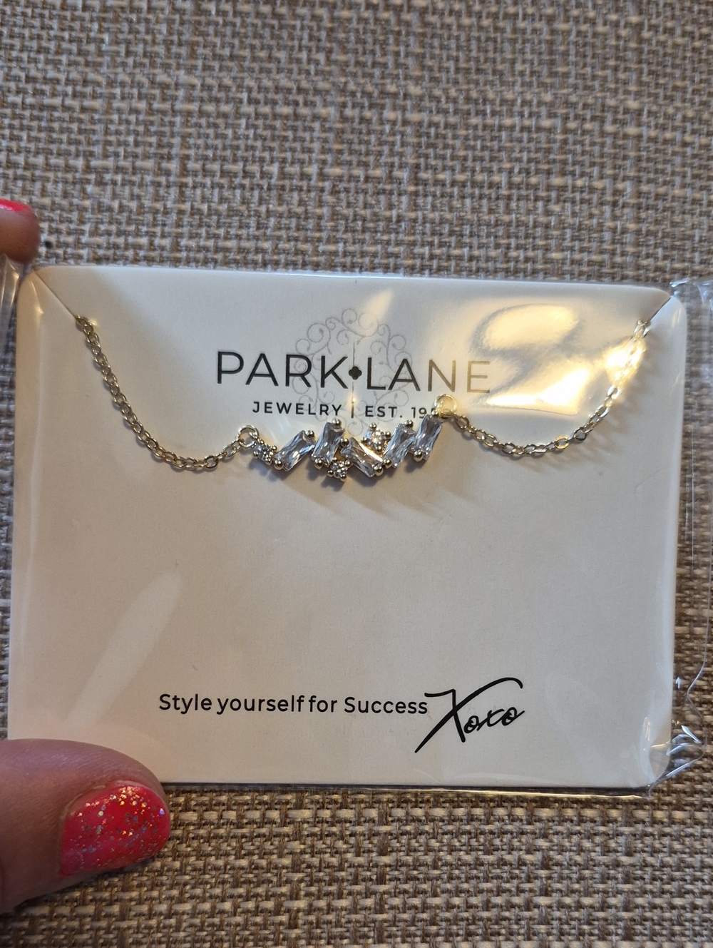 Park Lane Gold Crystal Accent Bar Necklace - Gold